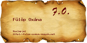 Fülöp Oxána névjegykártya