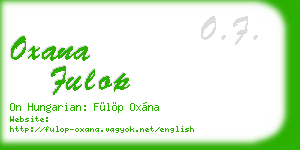 oxana fulop business card