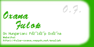 oxana fulop business card